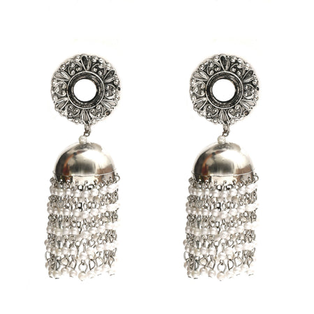 Mominos Fashion Johar Kamal Women's Earrings With Pearls Jhumkas