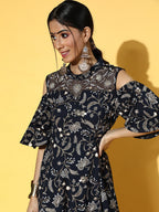 Yufta Deep Navy Blue Dress - Distacart