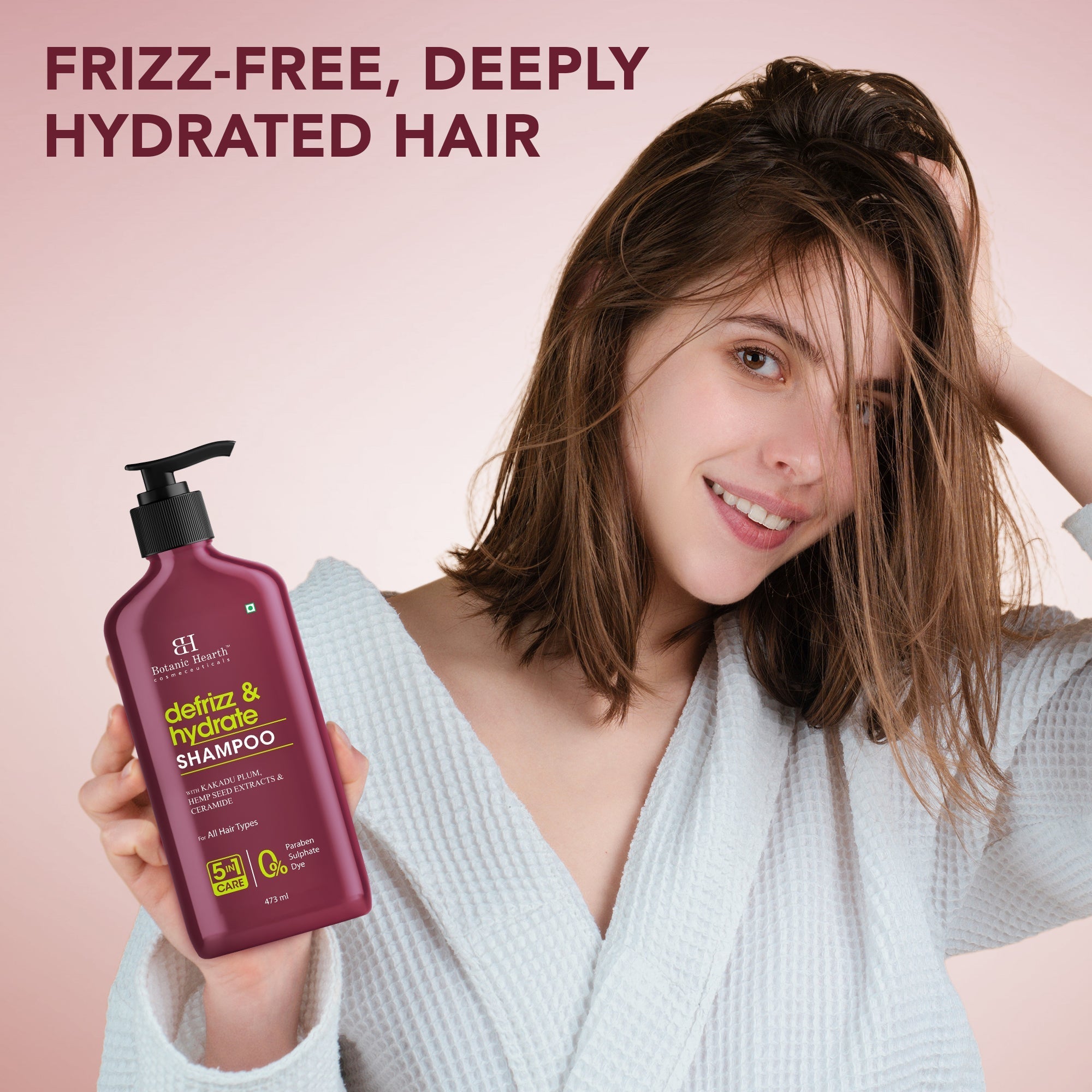 Botanic Hearth Defrizz & Hydrate Shampoo with Hemp Seed Extract & Ceramide