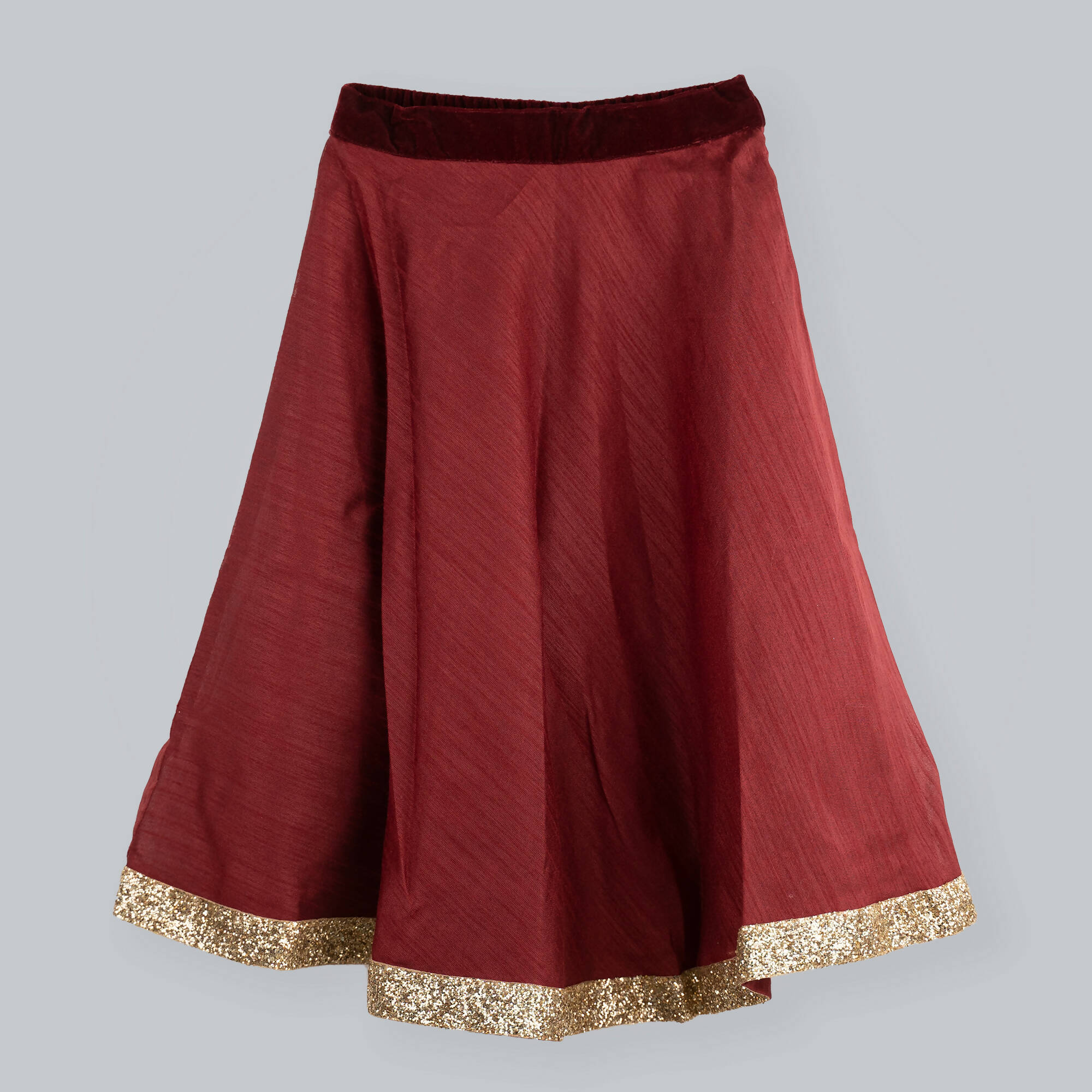 Pink Cow Fashions Red Ghagra Choli With Frill Dupatta