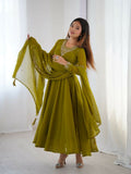 Joban Fashion Mehndi Kurta Set Georgette Sequence Embroidery Work - Distacart