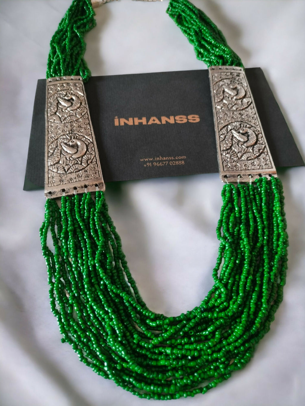 Inhanns Saree Shobha Statement Necklace - Green Onesize Necklace