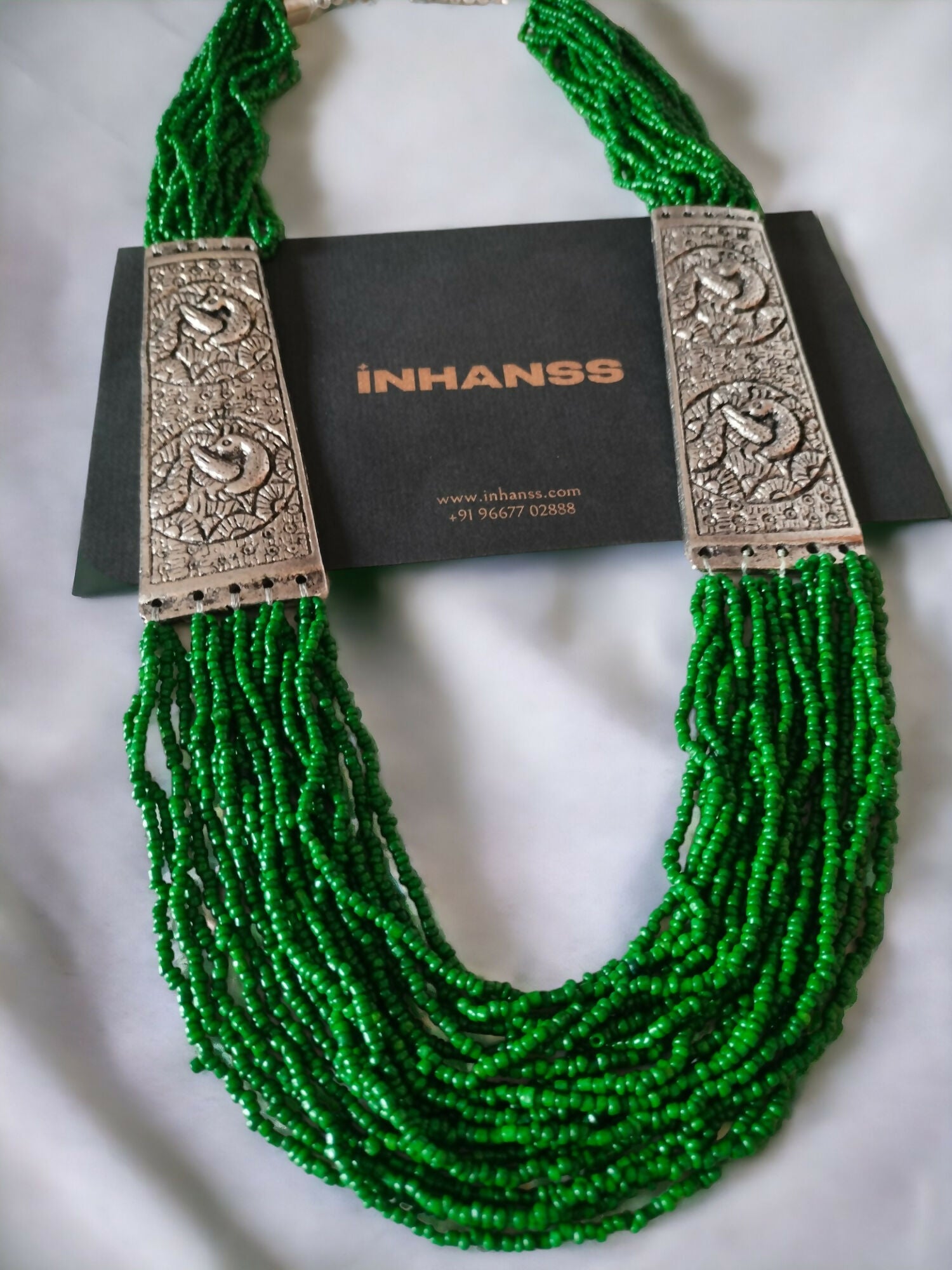Inhanns Saree Shobha Statement Necklace - Green Onesize Necklace