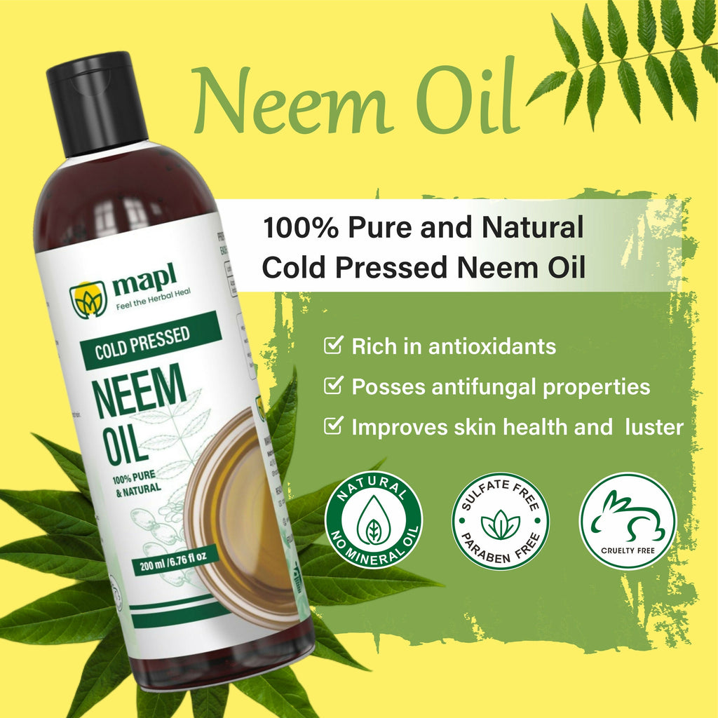 MAPL Neem Seed Oil Cold Pressed 100% Pure - Distacart