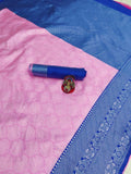 DEIANA'S Beautiful Designer Golden zari Soft Lichi Silk Saree - Pink