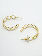NVR Women Gold-Plated Contemporary Half Hoop Earrings - Distacart