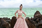 House of Panchhi Coral Net Multi Sequins with heavy Zarkan embroidery Lehenga choli & Dupatta