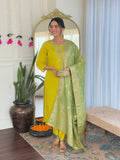 The52 Women's Beautiful Chanderi Viscose Embroidered Straight Kurta with Pant And Dupatta Set - Distacart
