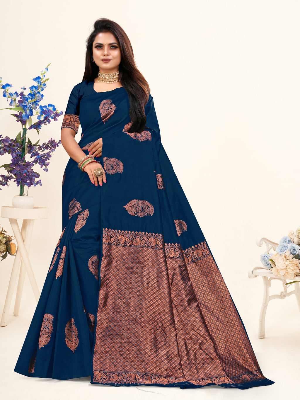Vedant Vastram Litchi Silk Designer Banarasi Saree - Morpich Morpich