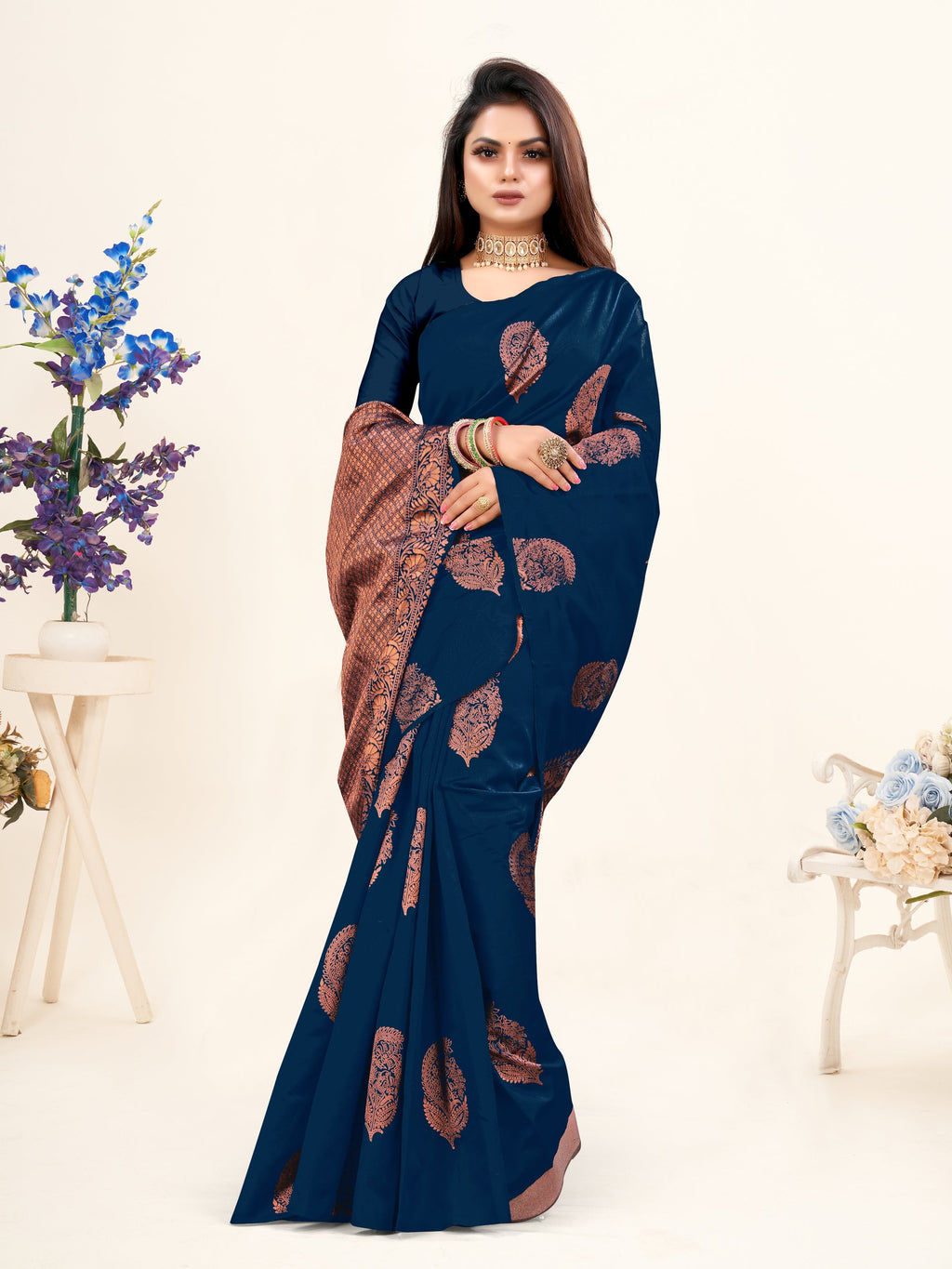 Vedant Vastram Litchi Silk Designer Banarasi Saree - Morpich Morpich