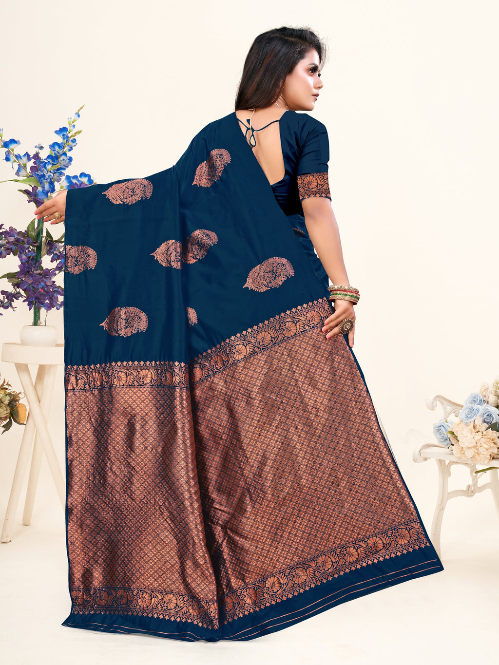 Vedant Vastram Litchi Silk Designer Banarasi Saree - Morpich Morpich