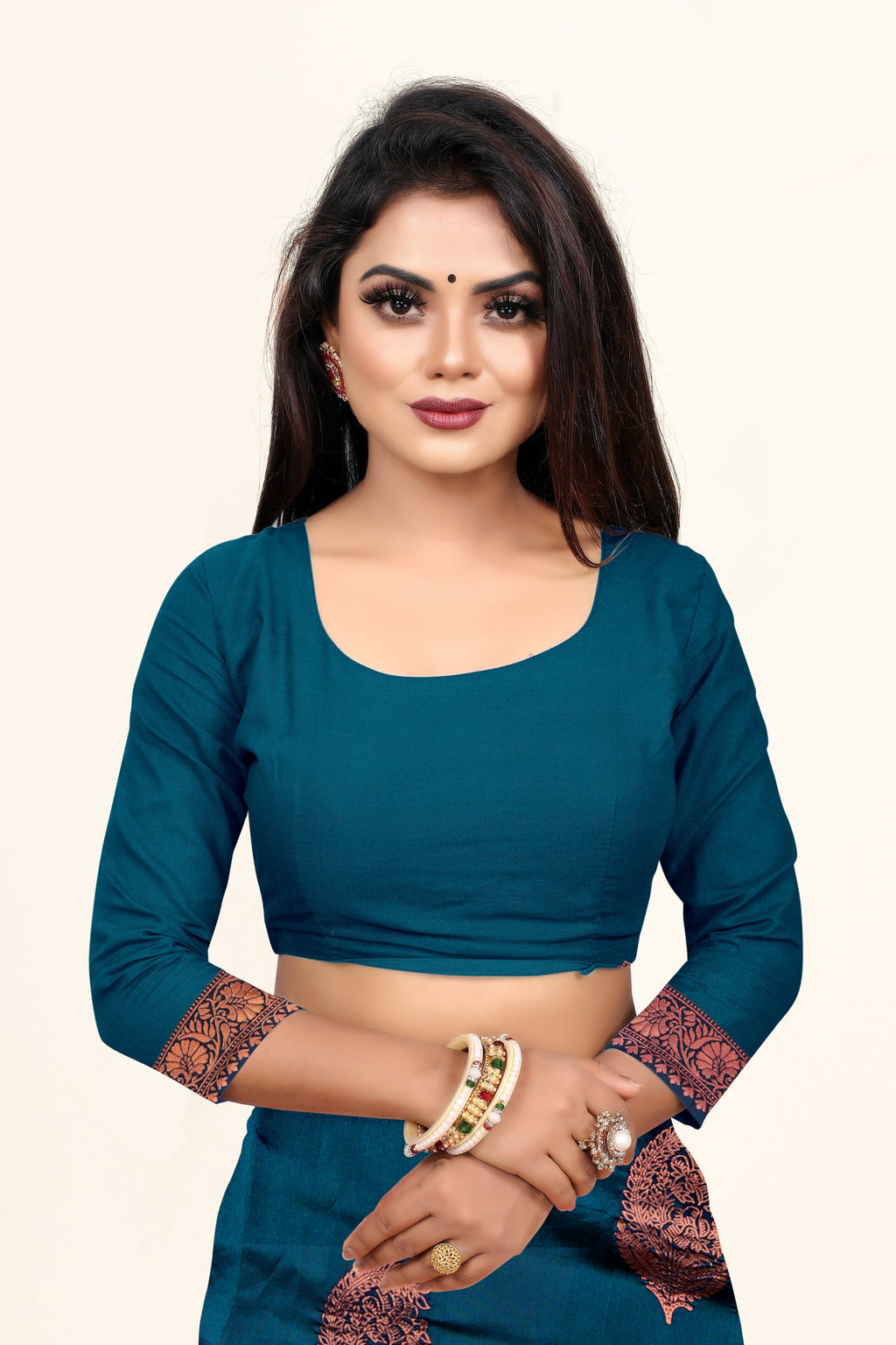 Vedant Vastram Litchi Silk Designer Banarasi Saree - Rama