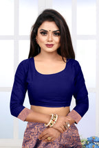 Vedant Vastram Litchi Silk Designer Banarasi Saree - Navy - Distacart