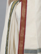 Indian Clothing Ramraj Cotton Mens Pure Cotton 5 Khan Jari 9 + 5 Kora Panchakacham Dhoti With Angavastram Set