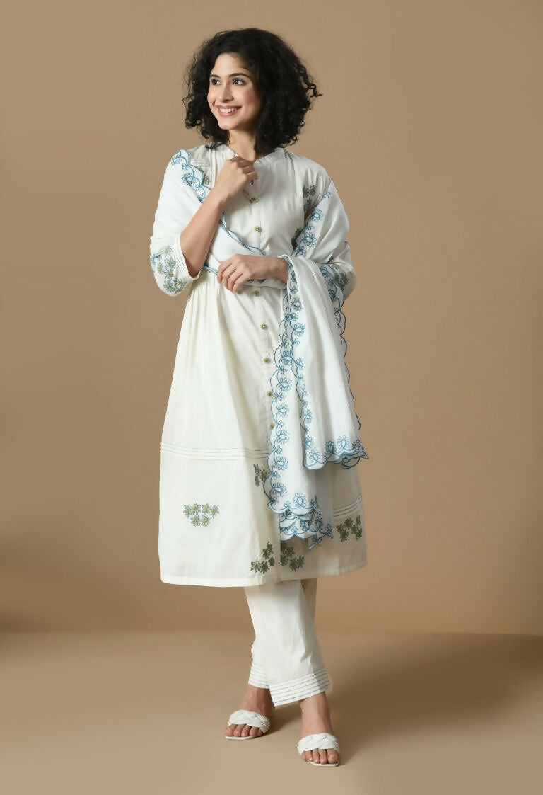 Joban Fashion White Cotton Kurta Set