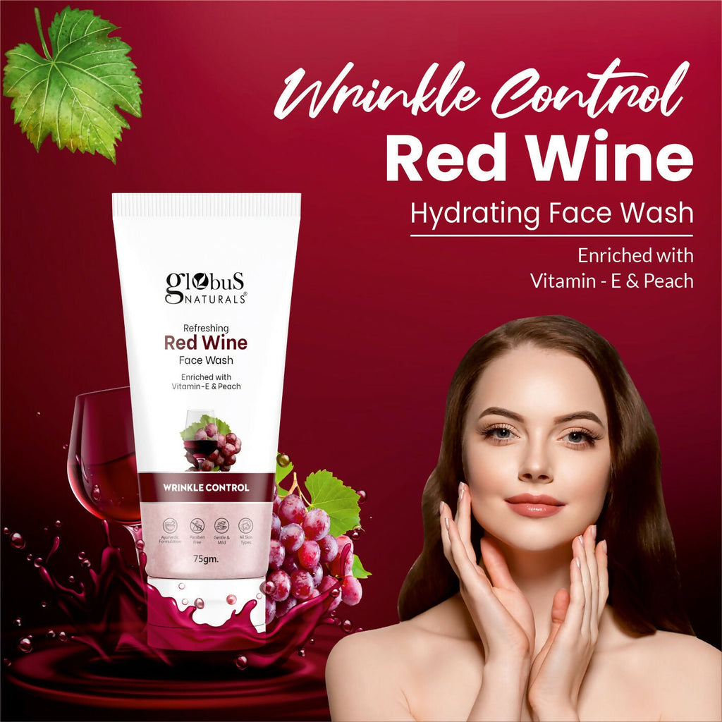 Globus Naturals Red Wine Hydrating Face Wash - Distacart