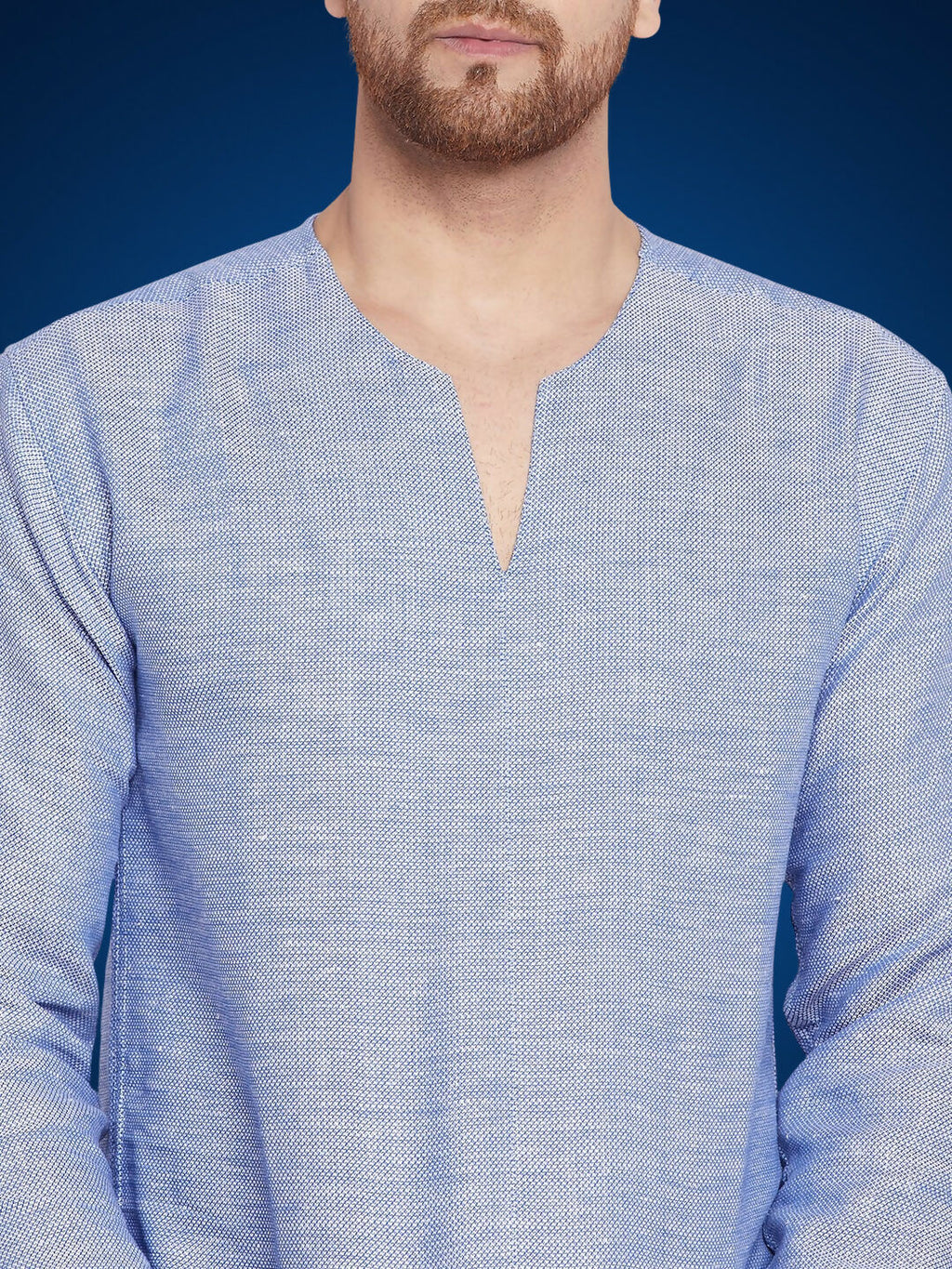 Even Apparels Men's Pure Cotton Blue Kurta