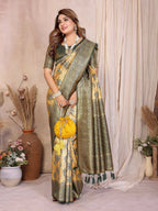 Aastha Fashion Mustard Banarasi Tissue Silk Weaving Saree - Distacart