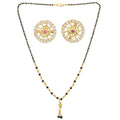 AanyaCentric Gold Plated Short Mangalsutra Set with Earrings - Distacart