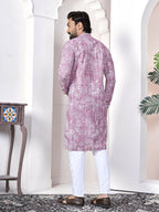 Anaita Purple Digital Printed Work Cotton Straight Kurta