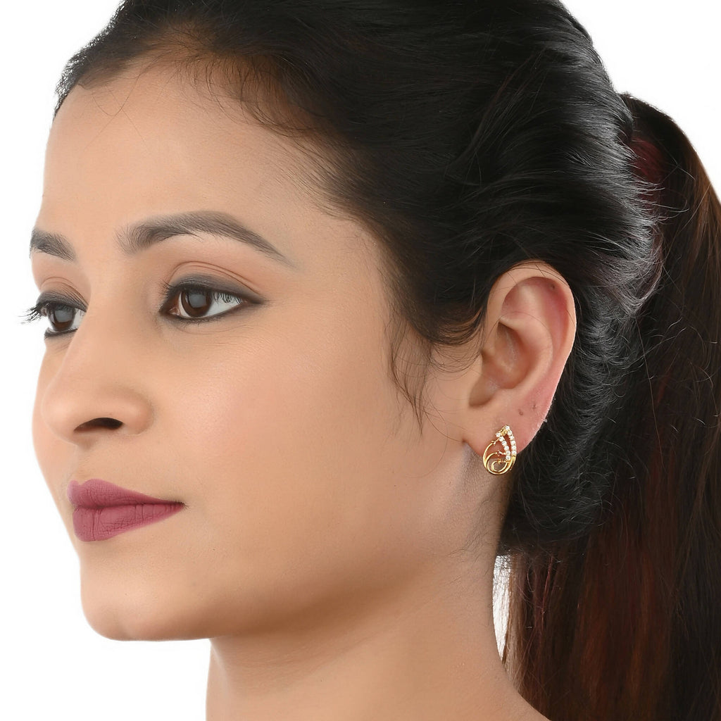 AanyaCentric Gold-Polished Mangalsutra with Pendant, 2 Pair Earrings