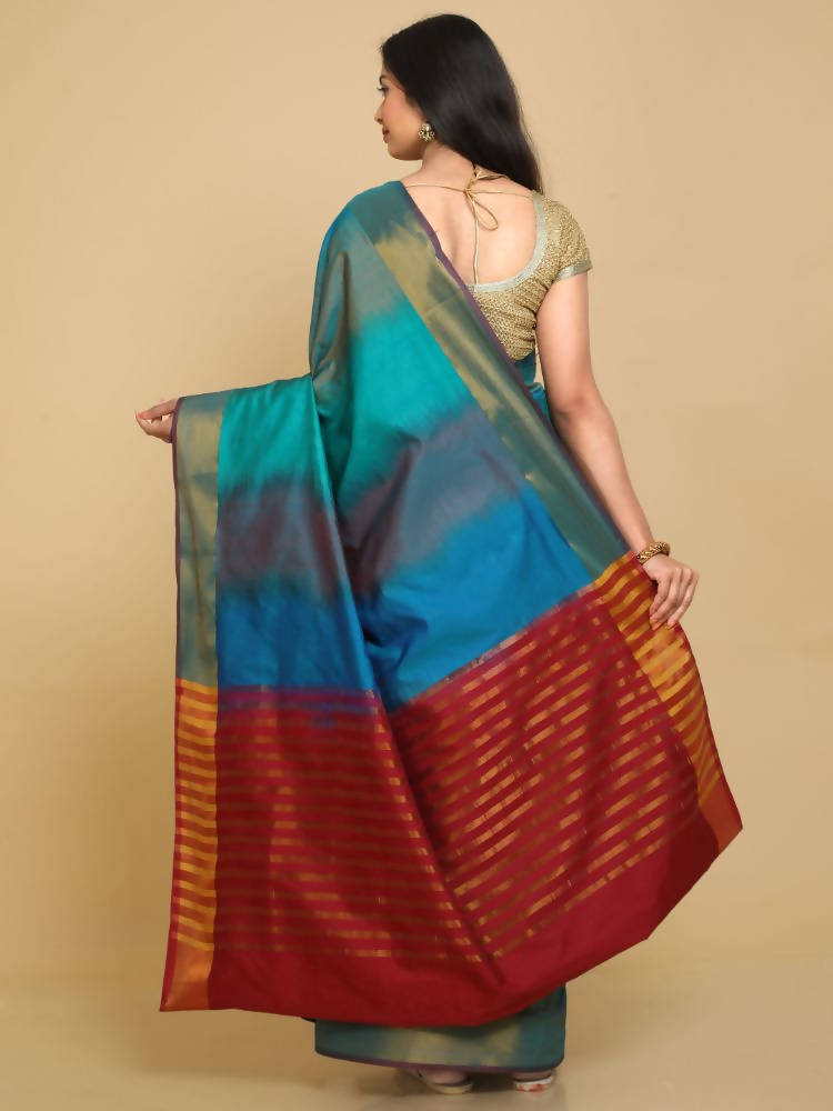 Kalamandir Woven Design Ikkat Print Multi Color Uppada Saree