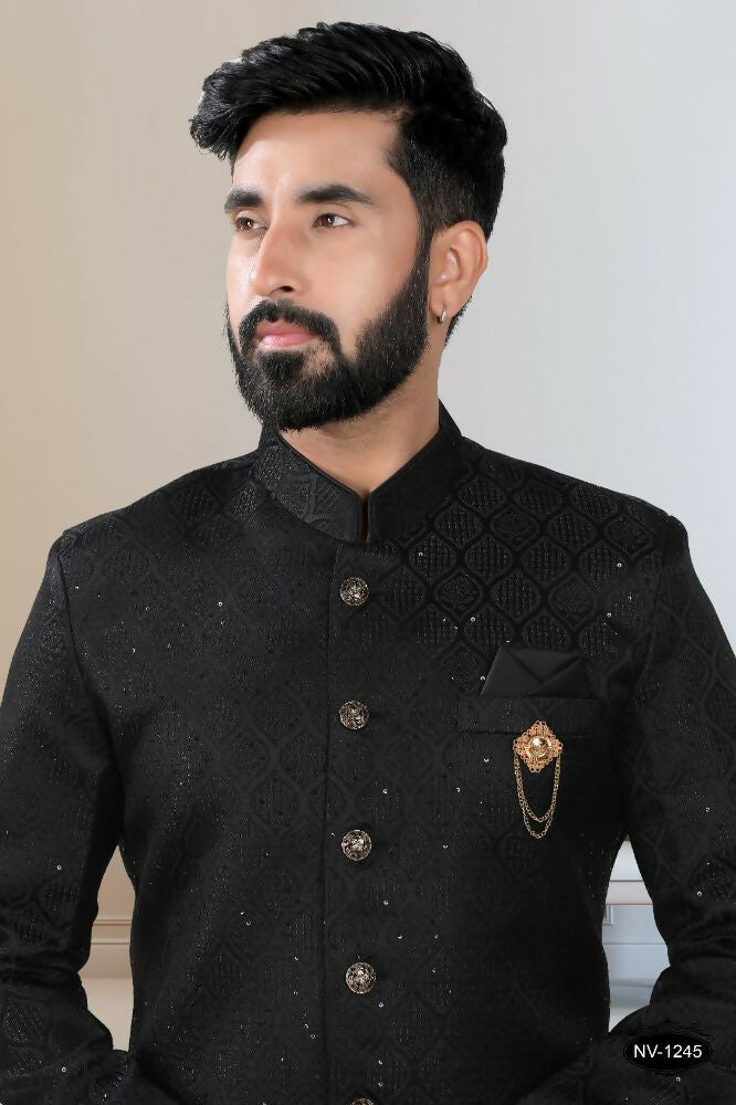 Joban Fashion Men's Black TR Kurta with Pyjama