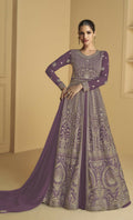 Vastranavya Lite Lavender Georgette Embroidered Sequins Work Anarkali Style A Line Suits