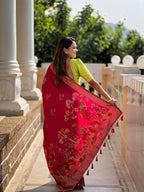 Vedant Vastram Soft Dola Silk Fancy Jacquard Bollywood Saree - Pink