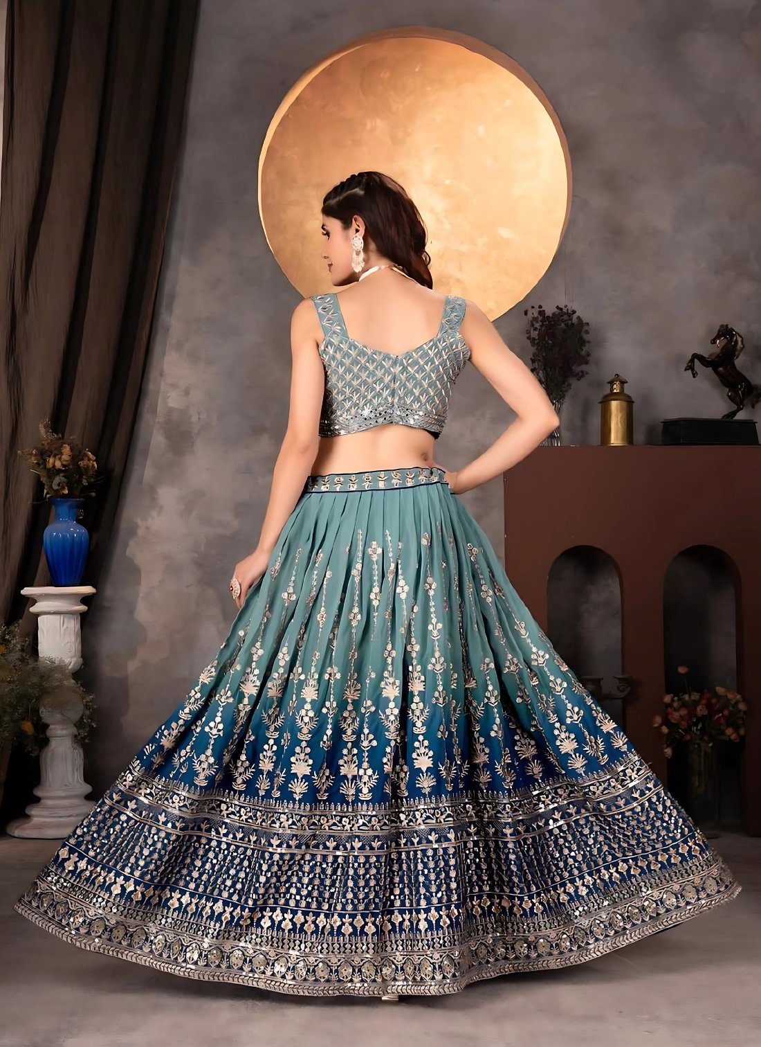 Lehenga Mart Designer Wedding Lehenga Choli For Women - Green