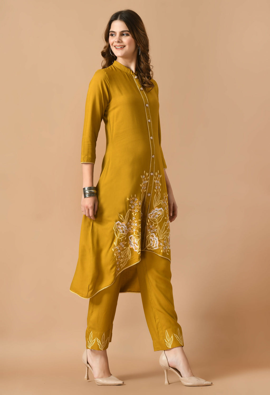 Joban Fashion Mustard Cotton Rayon Kurta Set