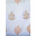 A R Silk Women's Gold Print Silk White Dupattas and Chunnis