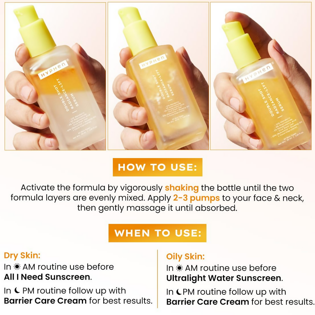 Hyphen Double Shot Face Serum with 18% Brightening & 20% Collagen - Distacart