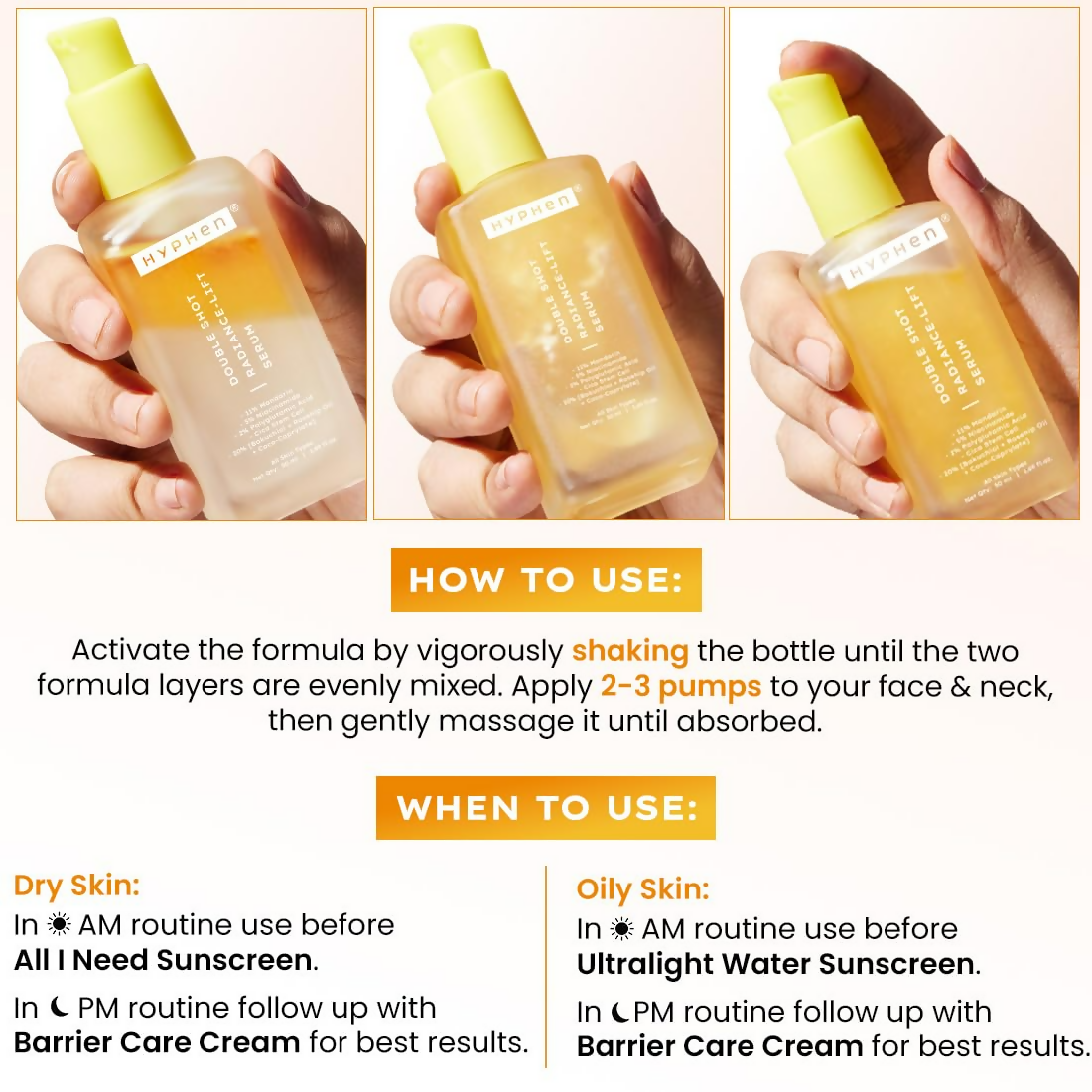 Hyphen Double Shot Face Serum with 18% Brightening & 20% Collagen - Distacart