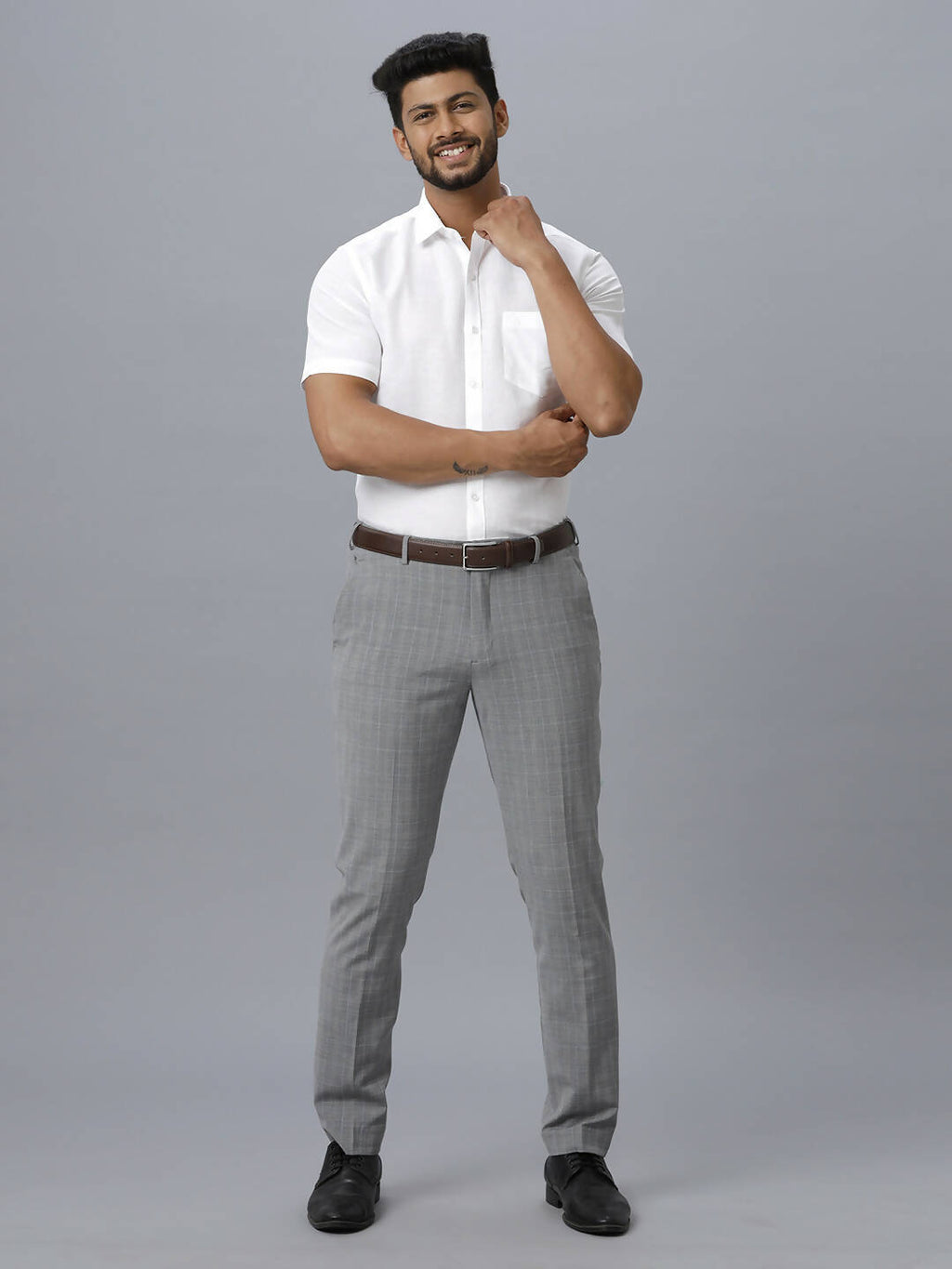 Ramraj Cotton Mens Half Sleeve White Shirt Plus Size - Justice White