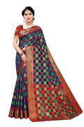Vamika Banarasi Jaquard Navy Blue Designer Weaving Saree