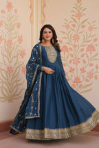Joban Fashion Rama Georgette Sequence Embroidery Work Kurta Set - Distacart