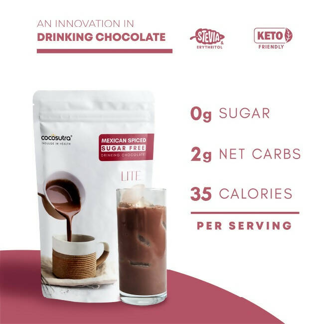 Cocosutra Lite -Sugar Free Drinking Chocolate Mix - Mexican Spiced - Distacart