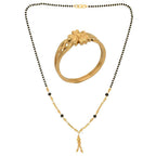 AanyaCentric Gold-plated Mangalsutra & Ring Set - Distacart