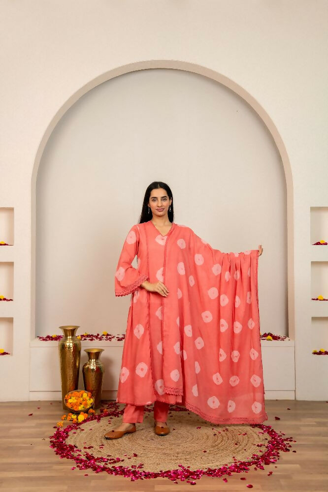 Joban Fashion Pink Tie & Dye Cotton Suit Set - Distacart