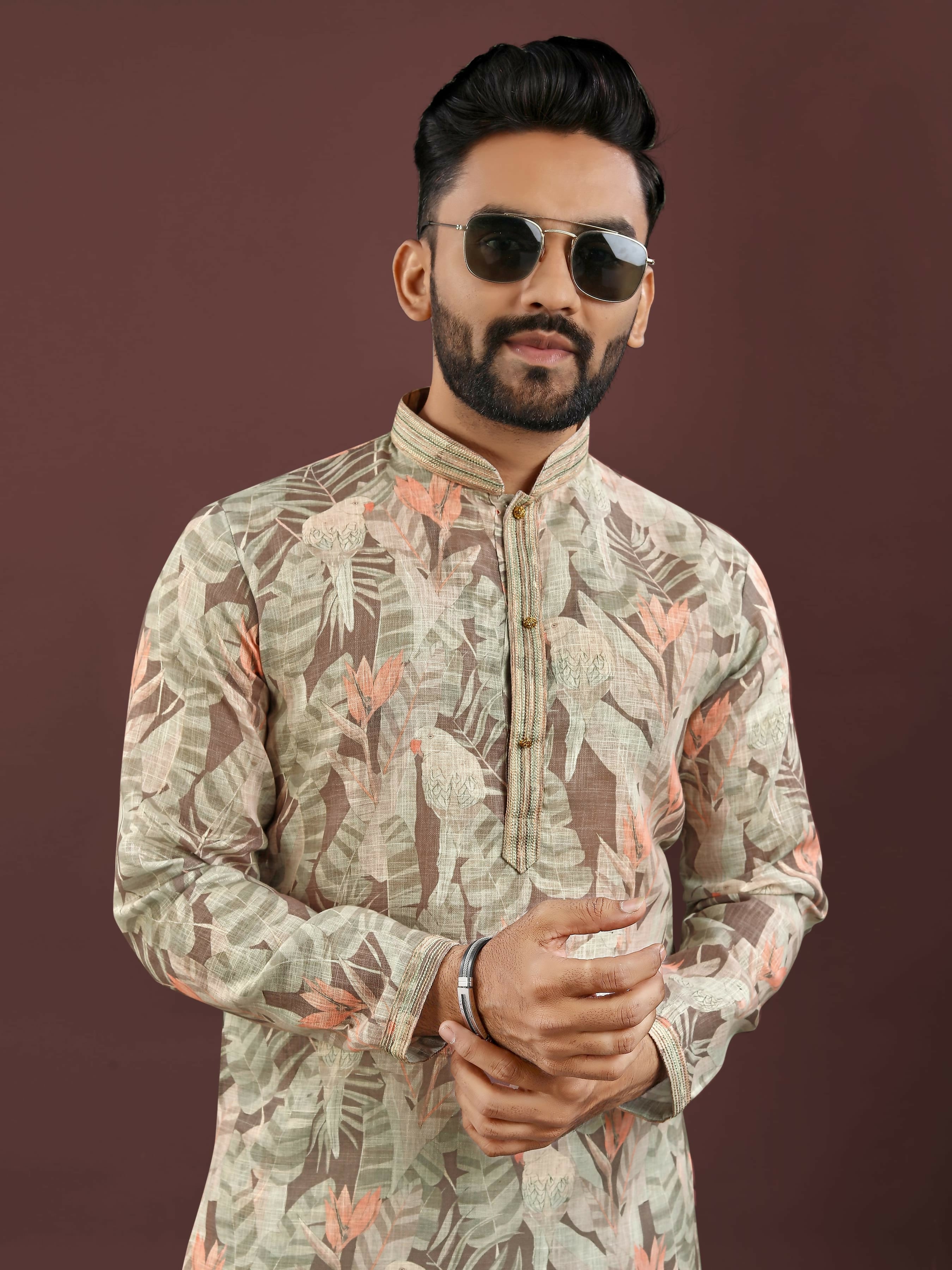 Anaita Brown Digital Print Kurta