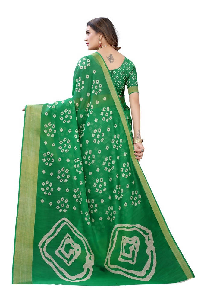 Vamika Green Linen Jari Border Saree