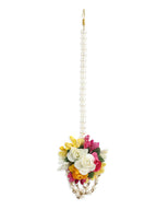 Yellow Pink Beaded Flower Jewellery Set - Ruby Raang - Distacart