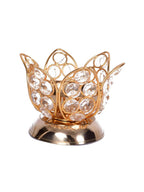 CraftVatika Gold Toned Crystal Lotus Shaped Diya