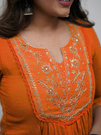 The52 Women's Beautiful Cotton Fabric Embroidery Work Straight Kurta Pant and Dupatta Set - Distacart