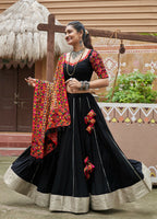 AI Fashion Black Viscose Rayon Designer Navratri Lehenga Choli Collection