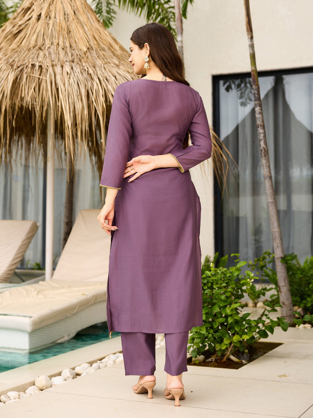 The52 Women's Gorgeous Viscose Embroidery work Straight Kurta with Pant and Dupatta Set - Distacart