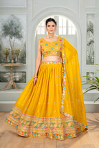Lehenga Mart Designer Bollywood Style Wedding Wear Lehenga Choli - yellow