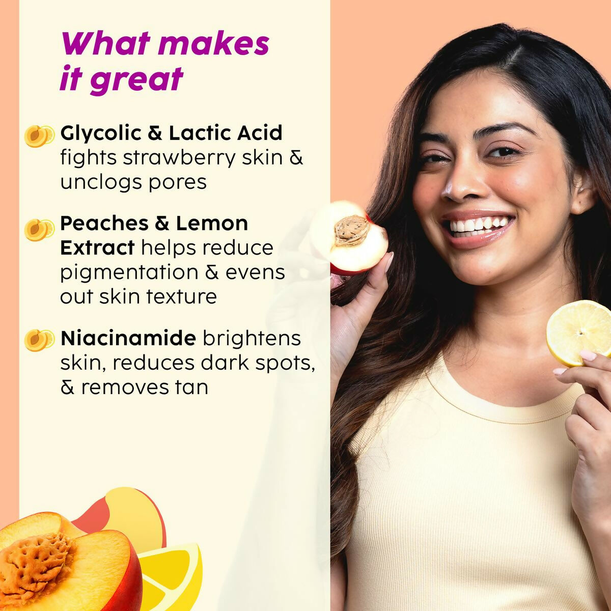 PLIX The Plant Fix Peaches & Lemon Detan Pair with Bump Eraser Body Scrub & SPF15 Body Lotion