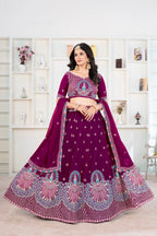 Lehenga Mart Designer Wedding Lehenga Choli For Women - Purple